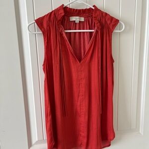 LOFT Vibrant Red Sleeveless Blouse